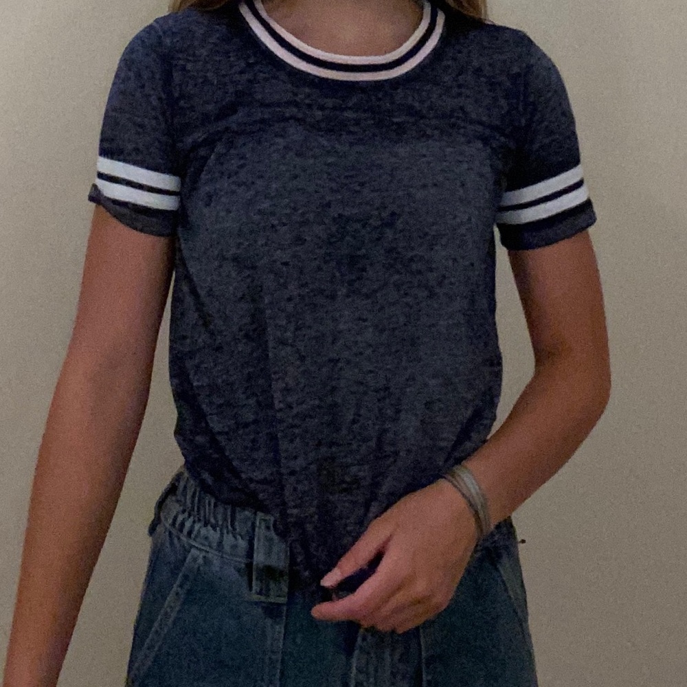 Striped Collar Ringer Tee - Picture 2 of 3